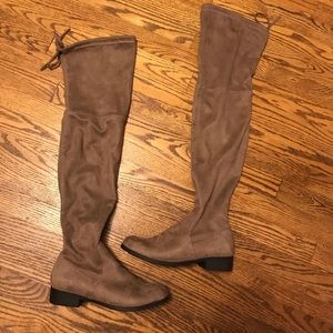Catherine Malandrino Taupe Thigh High Morcha Boots